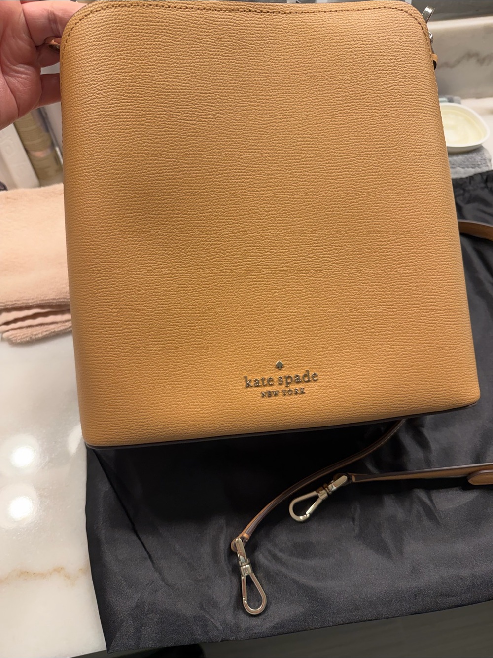 kate spade Tan Pebbled Leather Crossbody